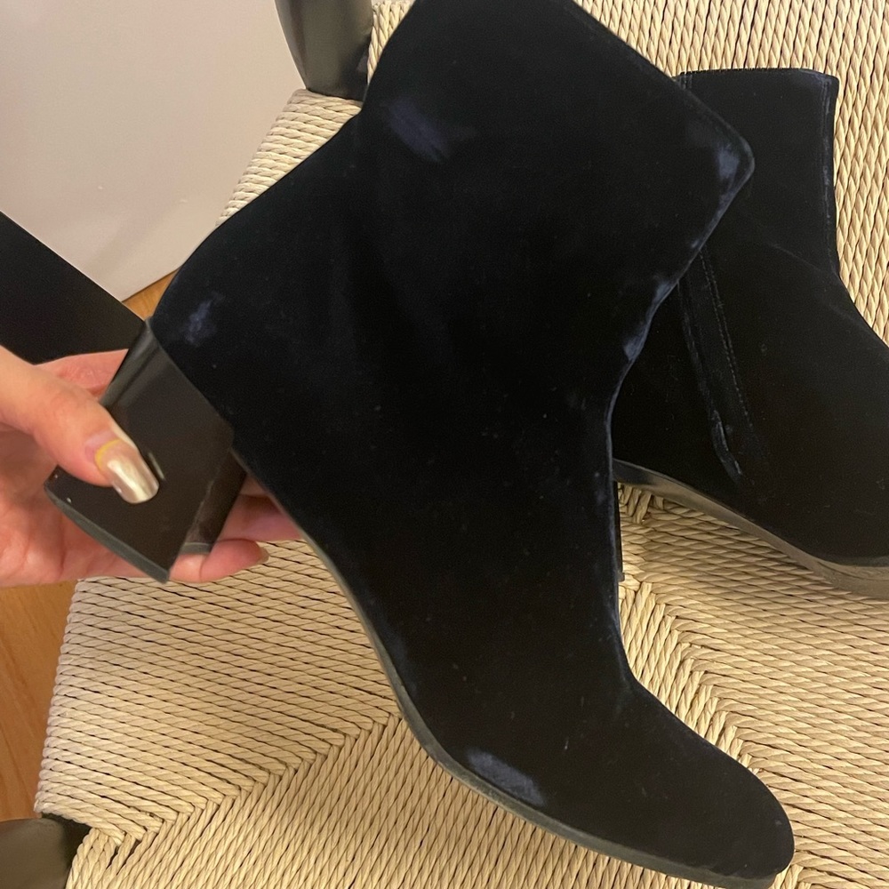 Jil Sander Velvet ankle boots - blue36.5